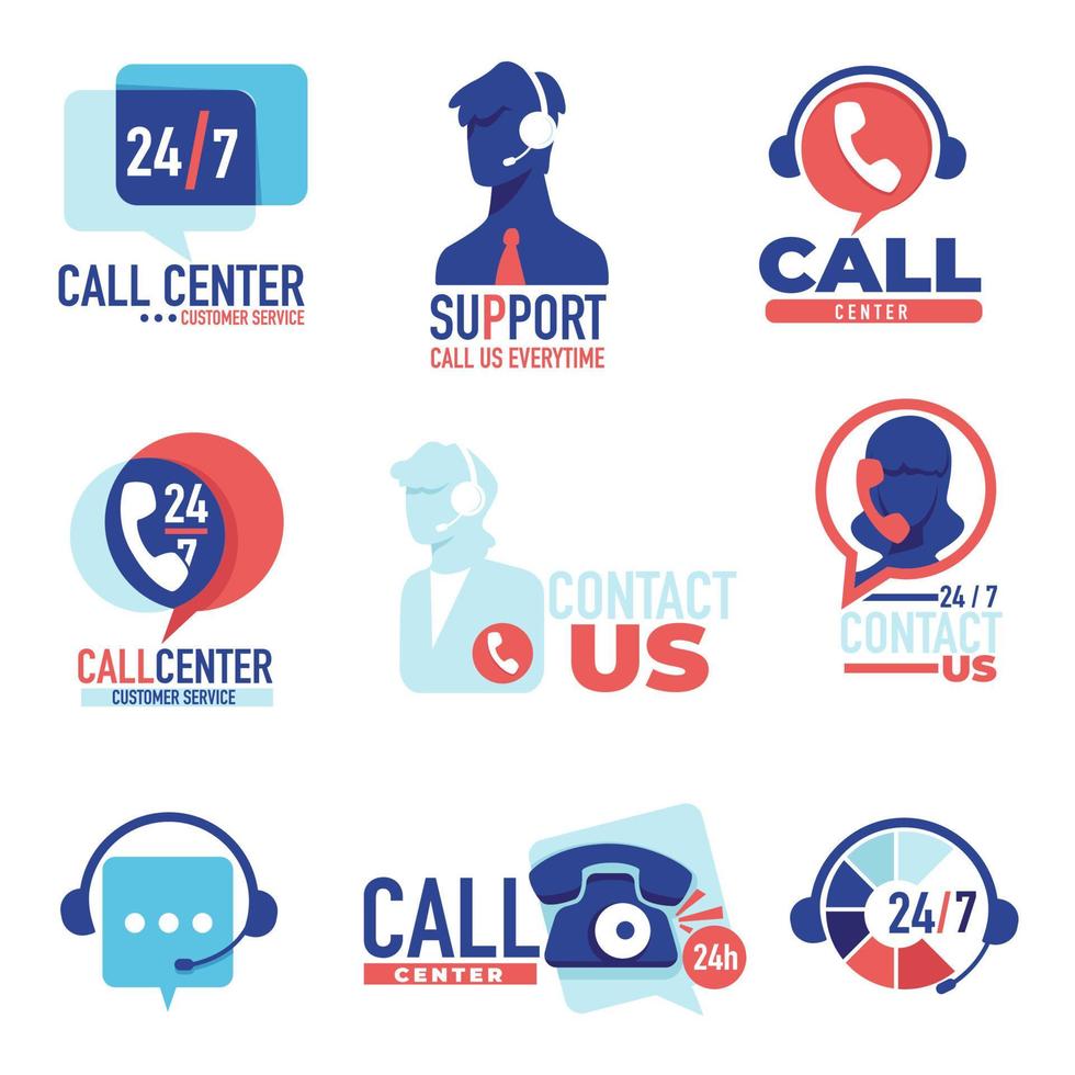 Call center, customer support 24 7 communication and help vector