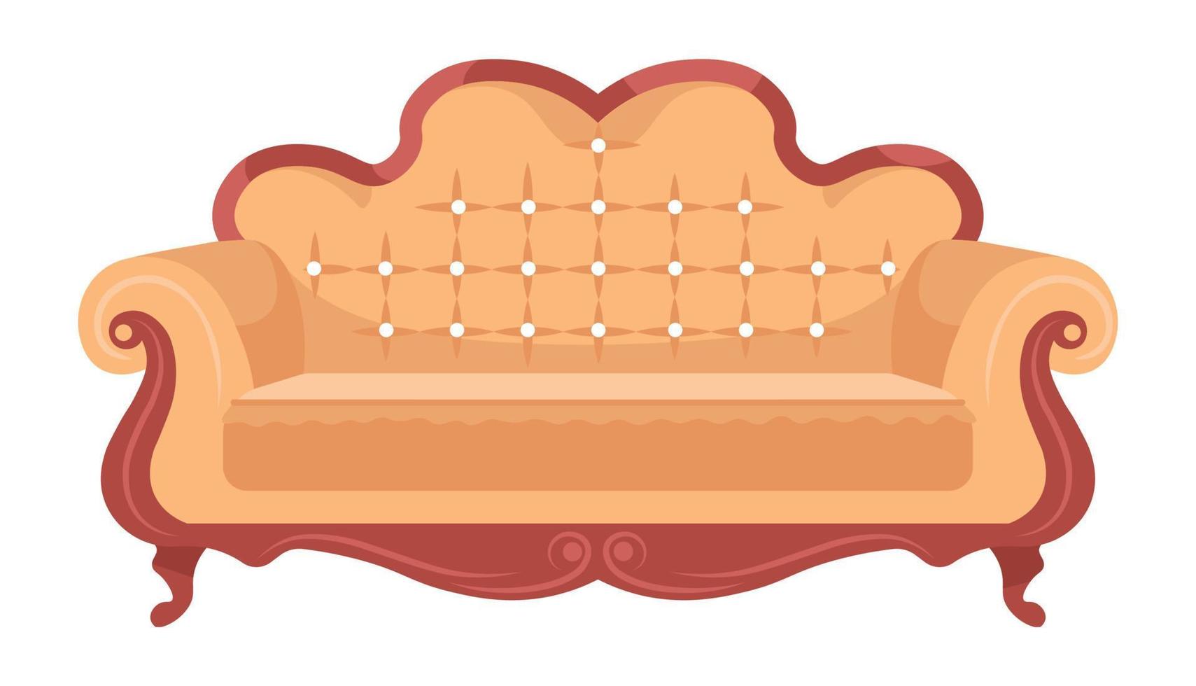 sofá retro o antiguo, muebles antiguos para el hogar vector