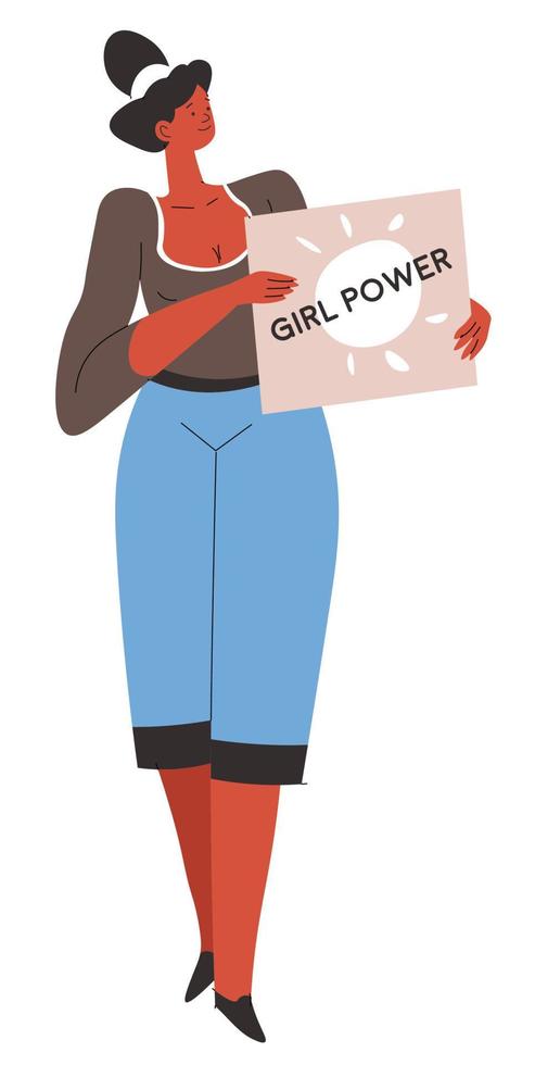 Girl power feminism movement for gender equality of rights vector