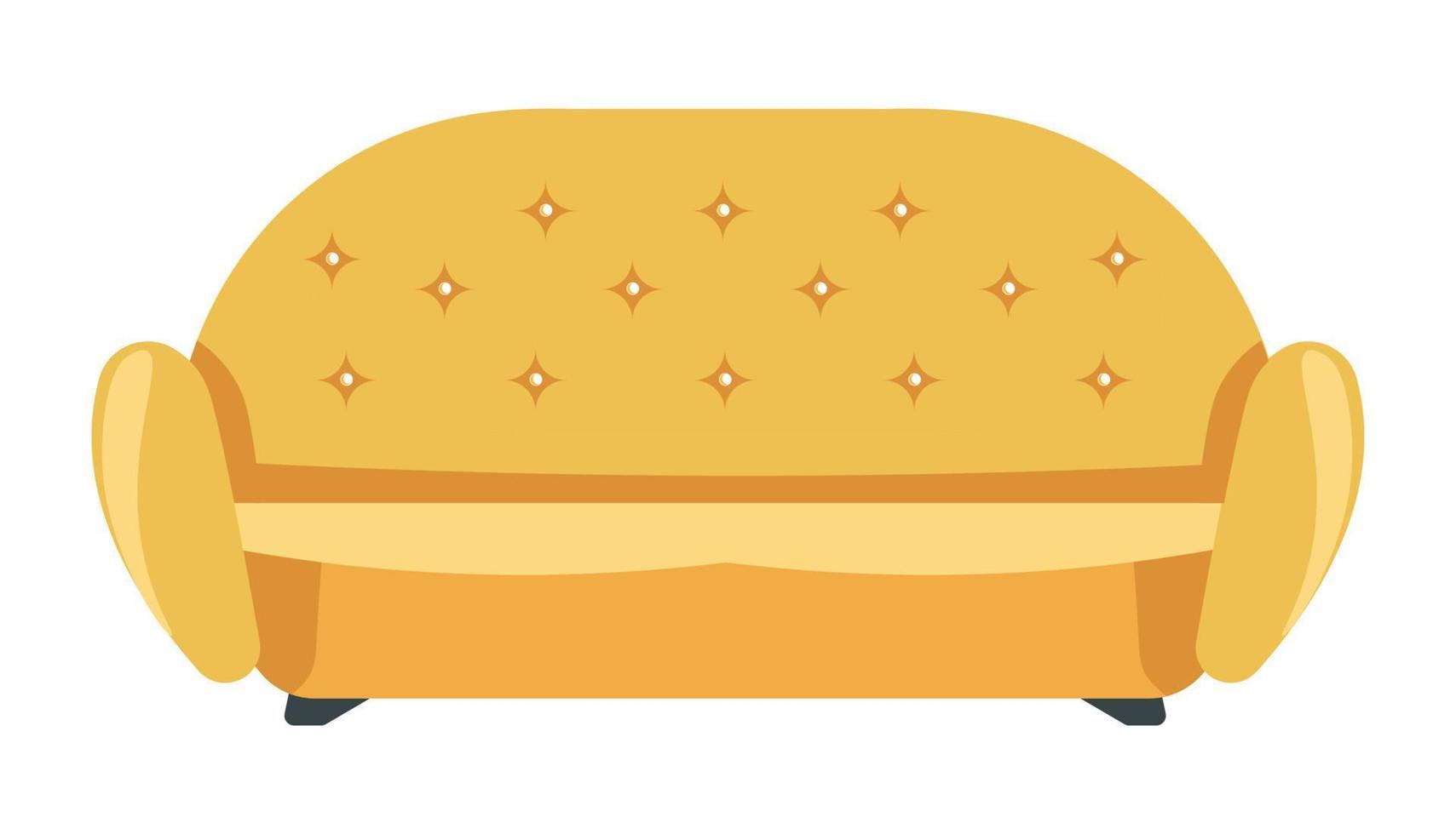 Modern sofa of rounded shape, furniture for home vector