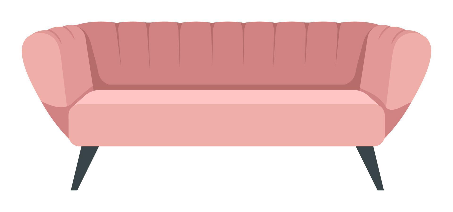 Sofa for home or office interior design, modern couch vector