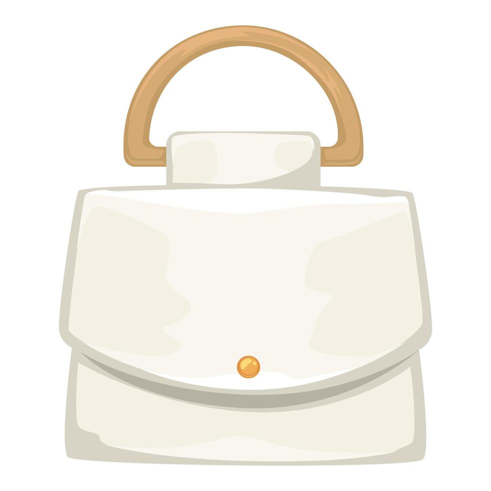 Basic leather handbag for women with golden decor vector