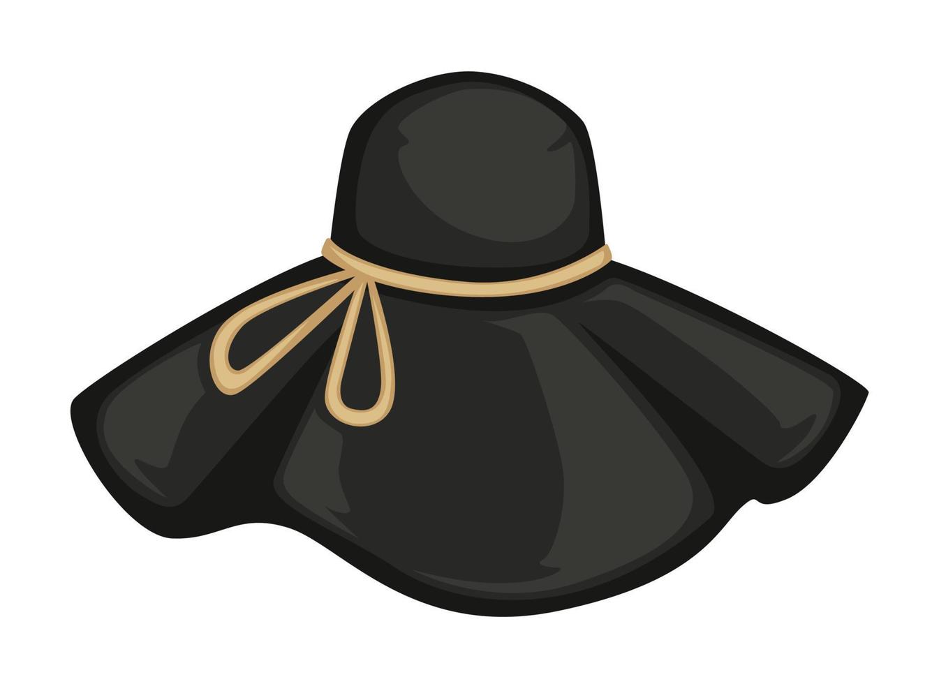 Sophisticated headwear with ribbon, stylish hat for ladies vector