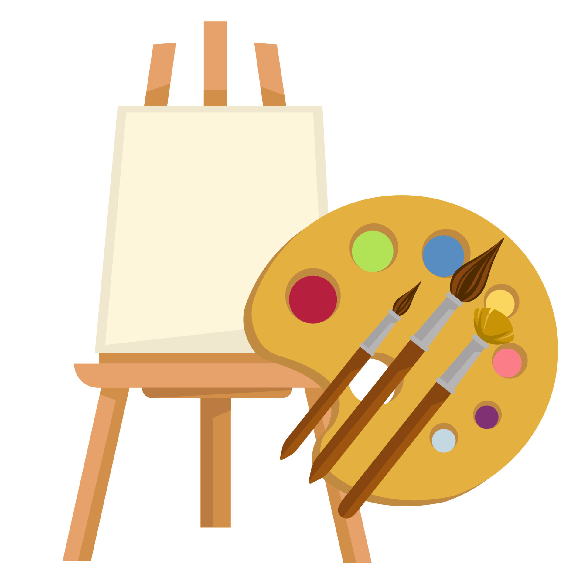 Easel Art Board, Paint pallet And Paint Brush Cartoon Vector Icon  Illustration. Art Object Icon Concept Isolated Premium Vector. Flat Cartoon  Style 10941705 Vector Art at Vecteezy