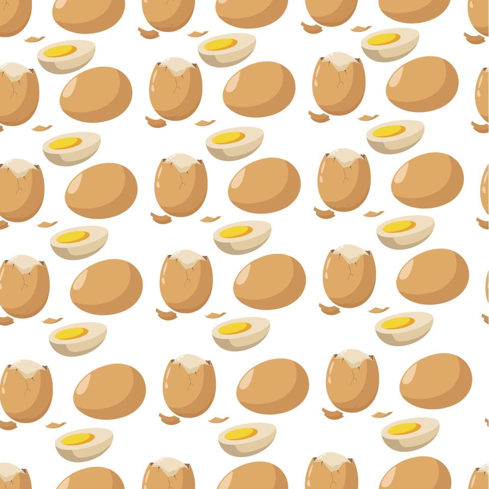 Whole and broken eggshell, natural product seamless pattern vector