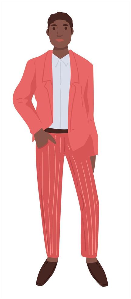 Fashionable clothes presentation on male model, man posing vector