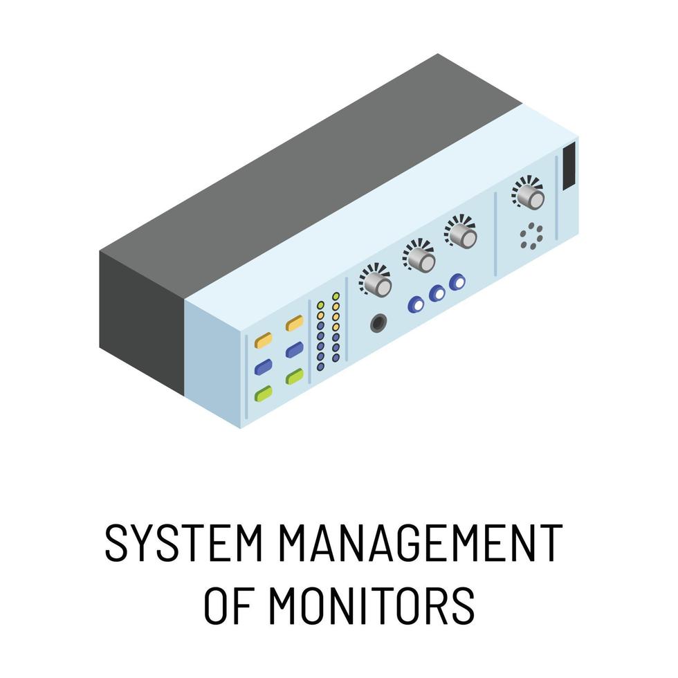 sistema de gestión de monitores dispositivo electrónico portátil aislado vector