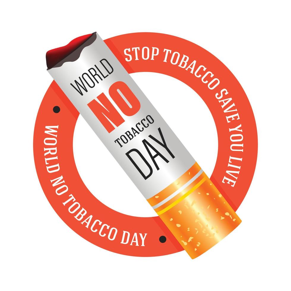 No tobacco day stop smoking isolated icon cigarette vector
