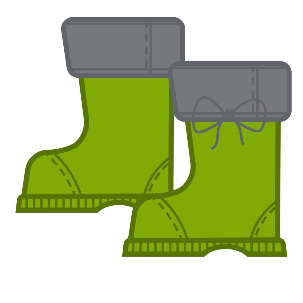 Rubber boots for farming or gardening, wellingtons for bad weather vector