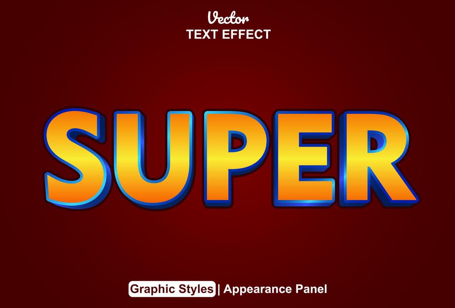 super text effect with graphic style and editable. vector