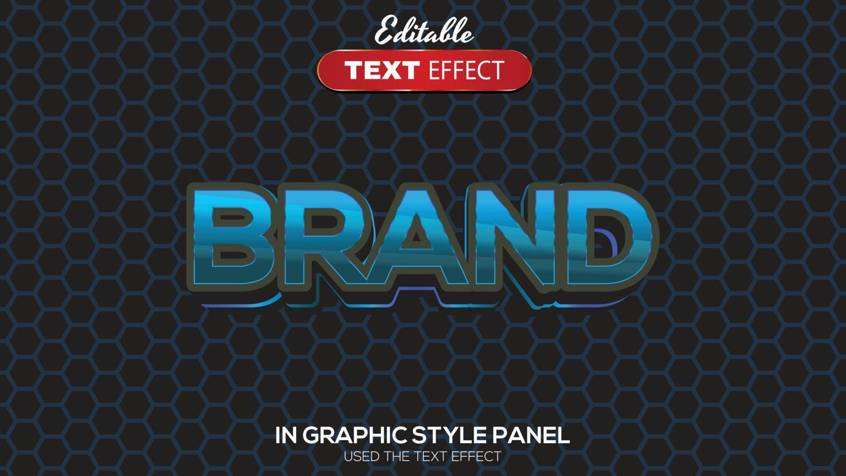 3D editable text effect brand theme vector