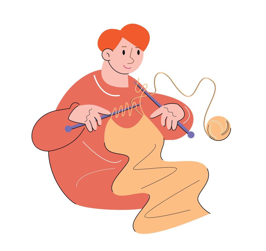 character people knitting vector illustration