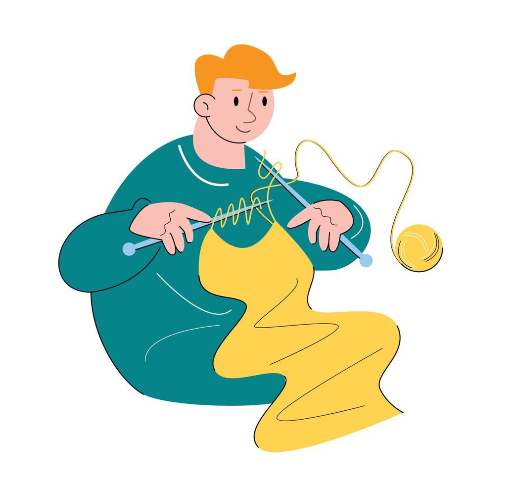 character people knitting vector illustration