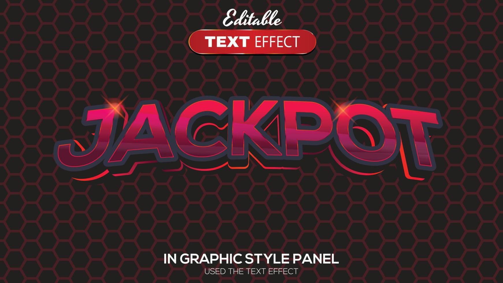 Tema de jackpot de efecto de texto editable en 3d vector