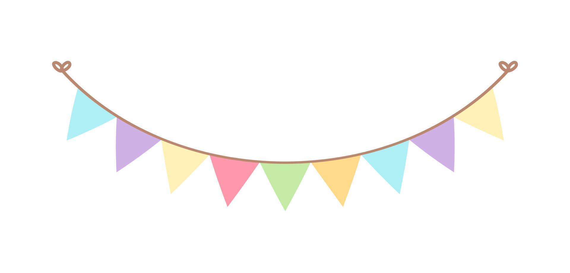 Pastel pennant flags bunting clipart vector