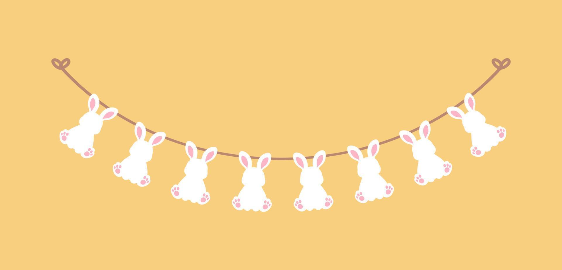 Cute Easter rabbit bunting clipart 19501195 Vector Art at Vecteezy