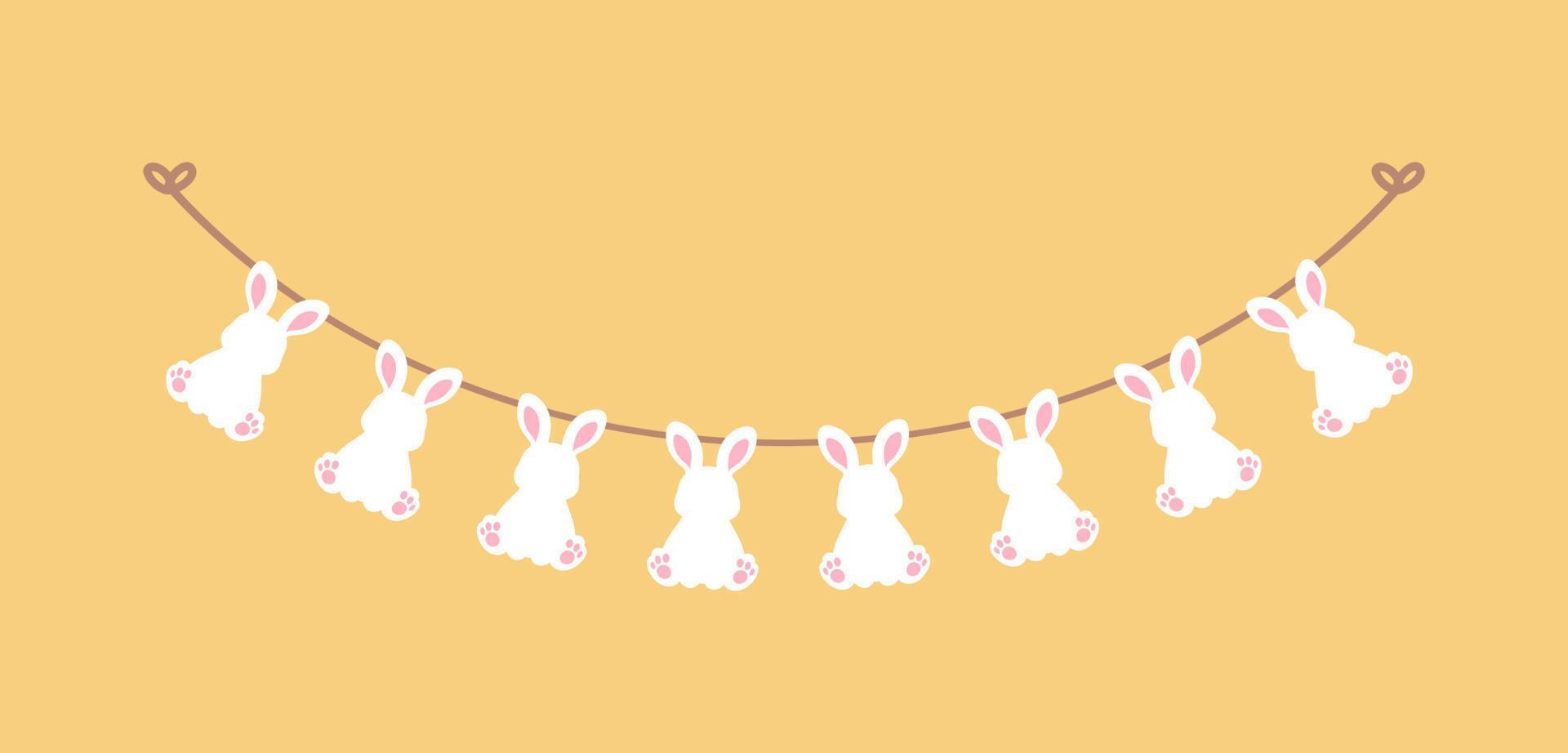 lindo conejo de pascua bunting clipart vector