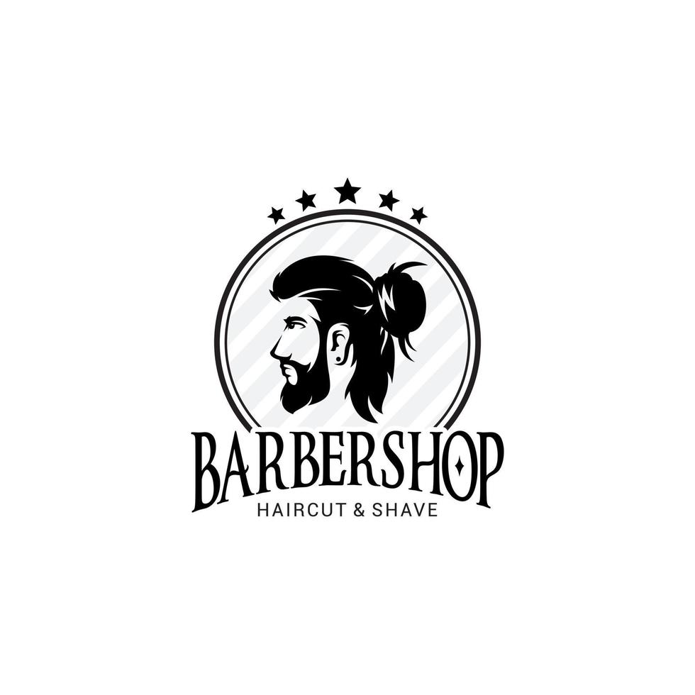 barbería logo vector plantilla v13