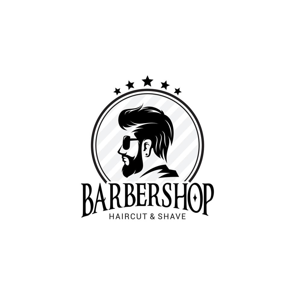 Barber Shop Logo Vector Template V8