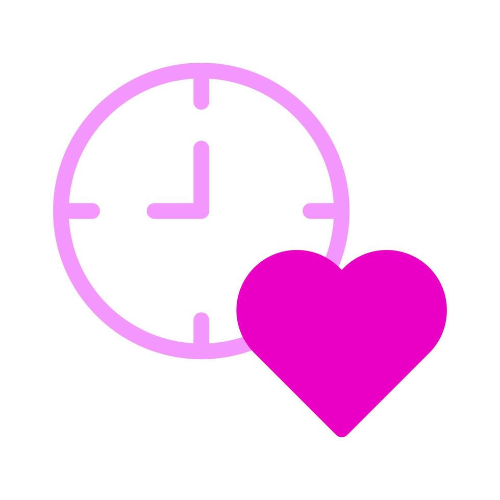 clock icon duotone pink style valentine illustration vector element and symbol perfect.