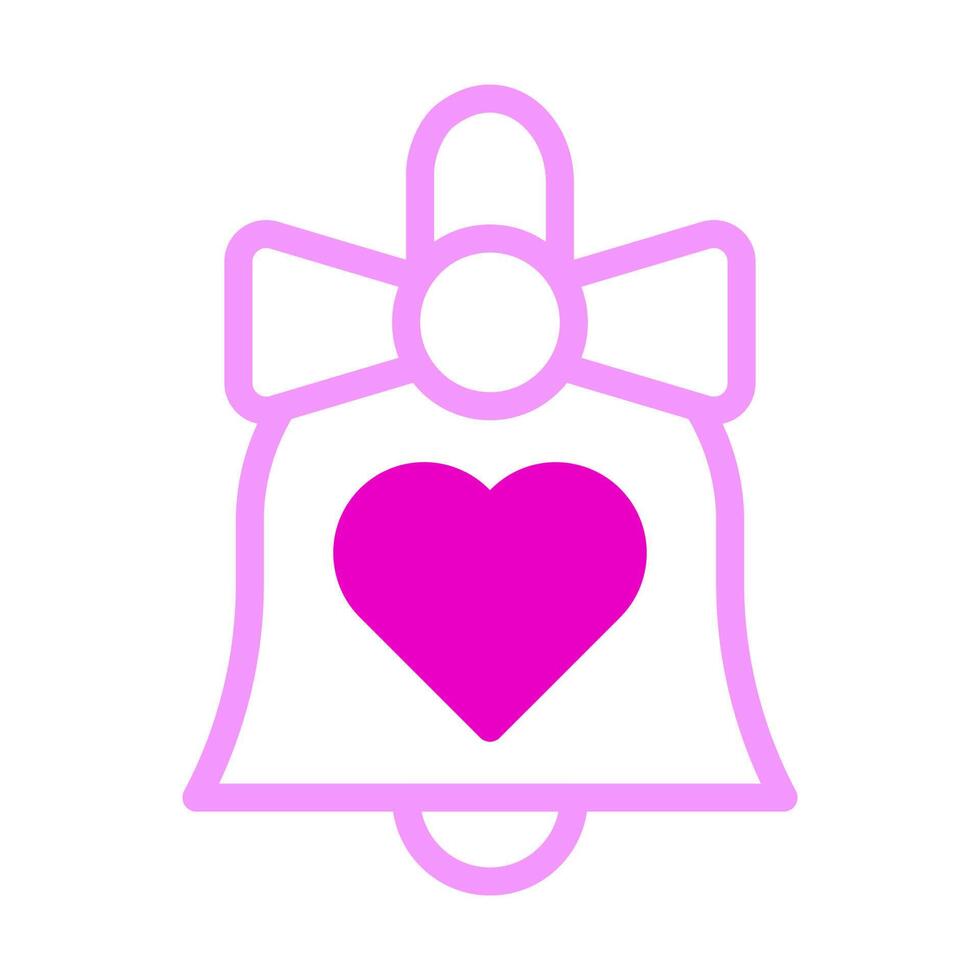 campana icono duotono rosa estilo san valentín ilustración vector elemento y símbolo perfecto.