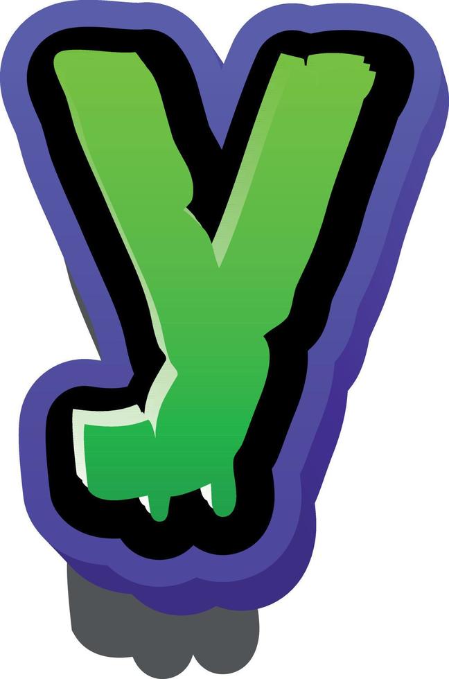 Horror and scary 3d illustration of small letter y vector