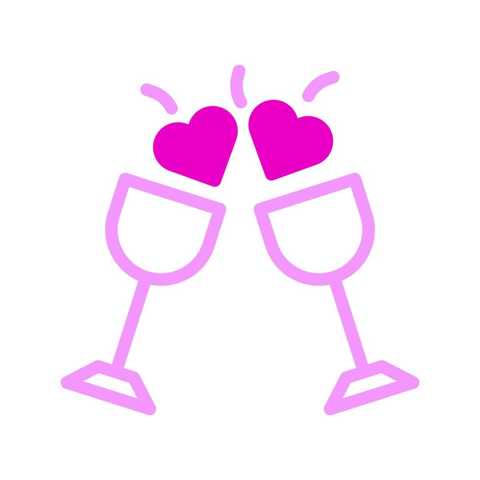 vino icono duotono rosa estilo san valentín ilustración vector elemento y símbolo perfecto.