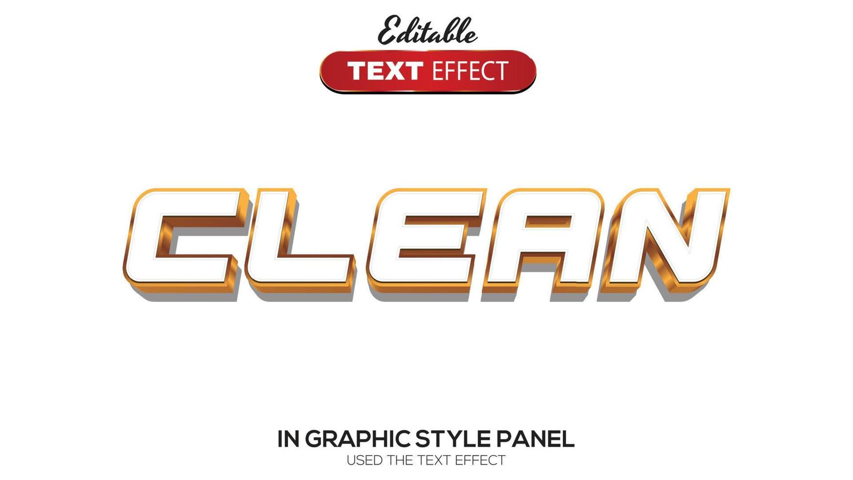 3D editable text effect clean theme vector