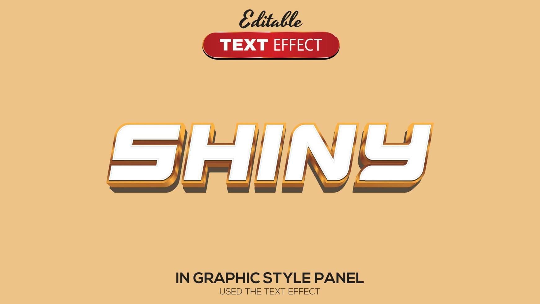 3D editable text effect shiny theme vector