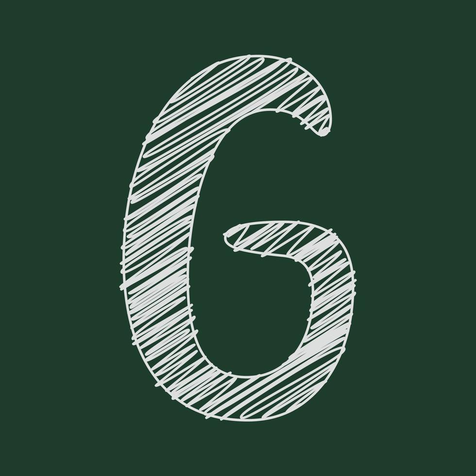 Chalk style 3d illustration of letter g vector