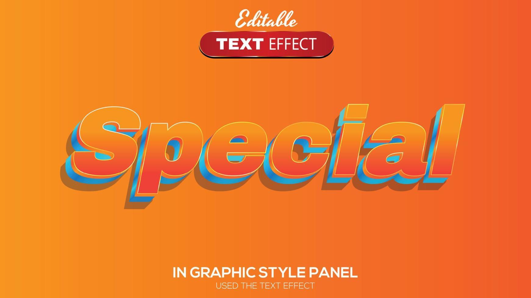 3D editable text effect special theme vector