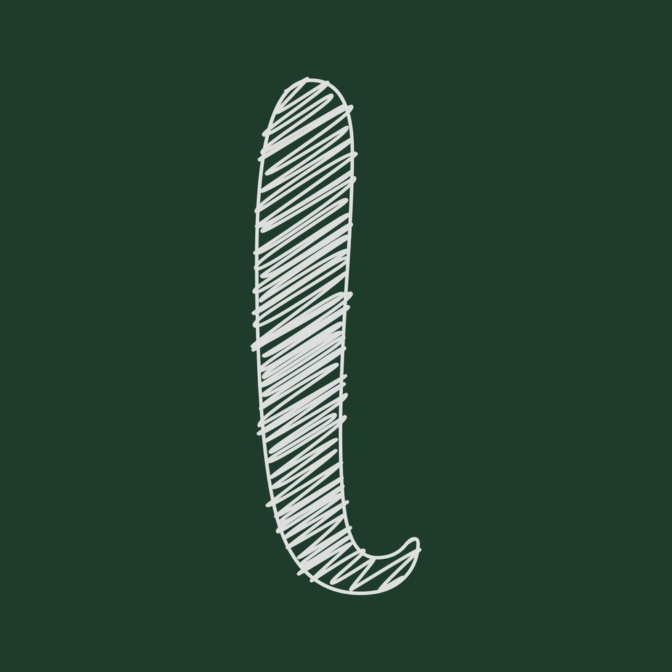 ilustración 3d estilo tiza de letra minúscula l vector