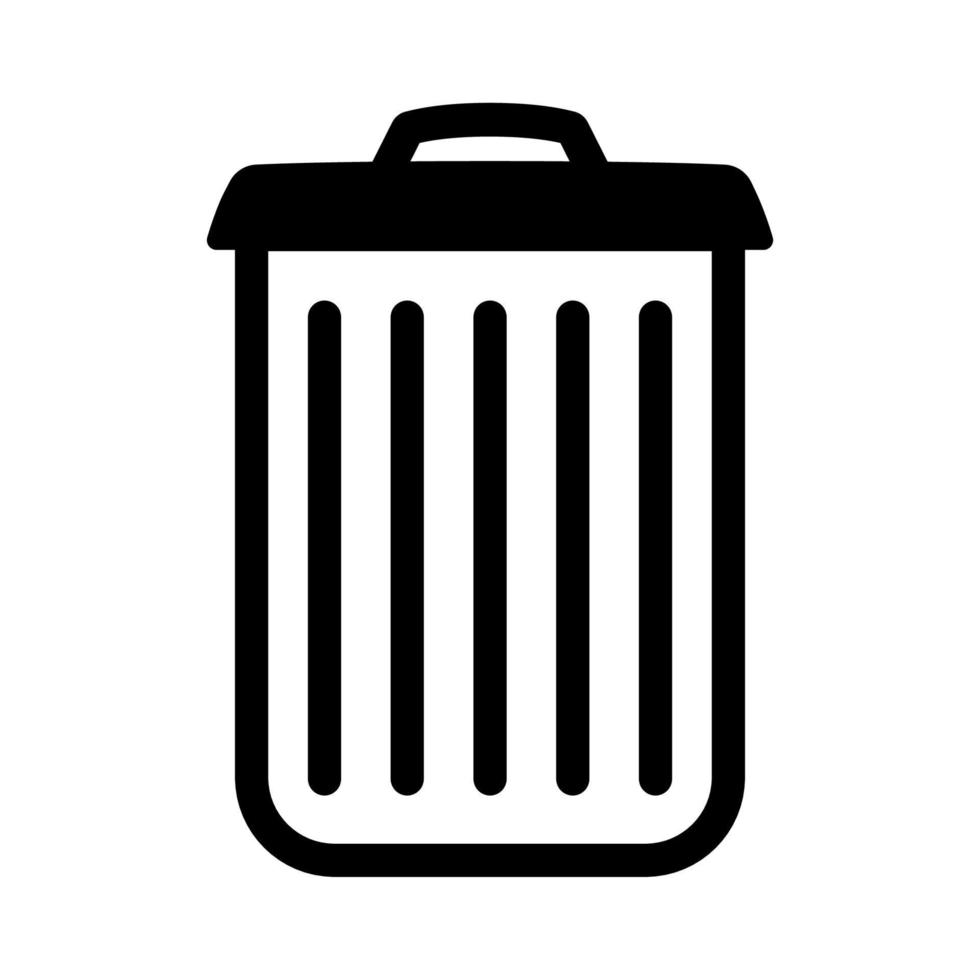 Black Line Trash for Web Icon Interface Vector