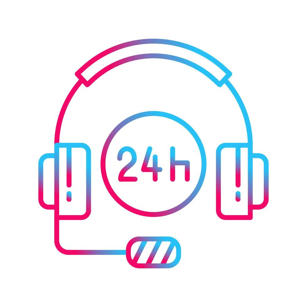 24 Hours Support Vector Icon
