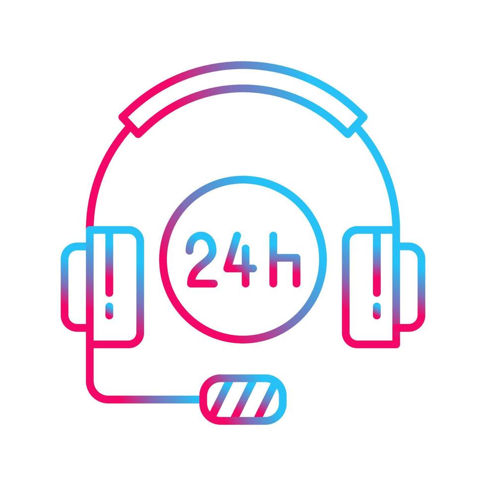 24 Hours Support Vector Icon