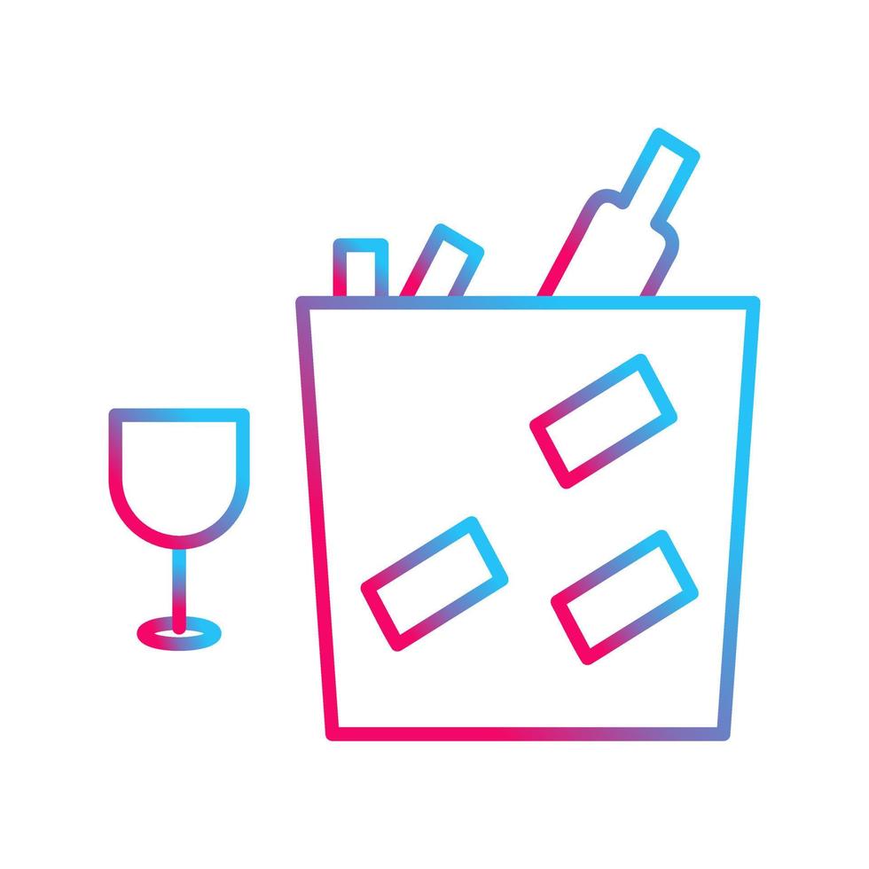Unique Wine Bottle in Ice Vector Icon