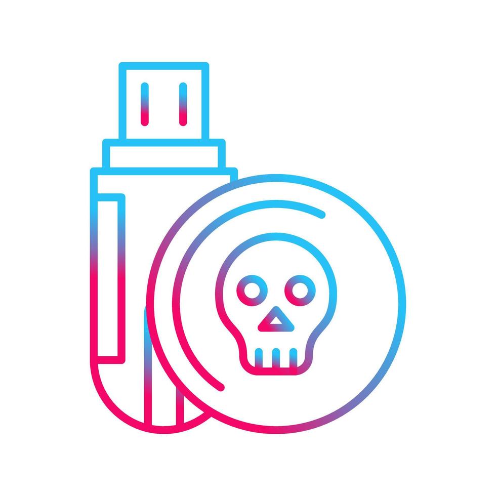 icono de vector de unidad usb infectado