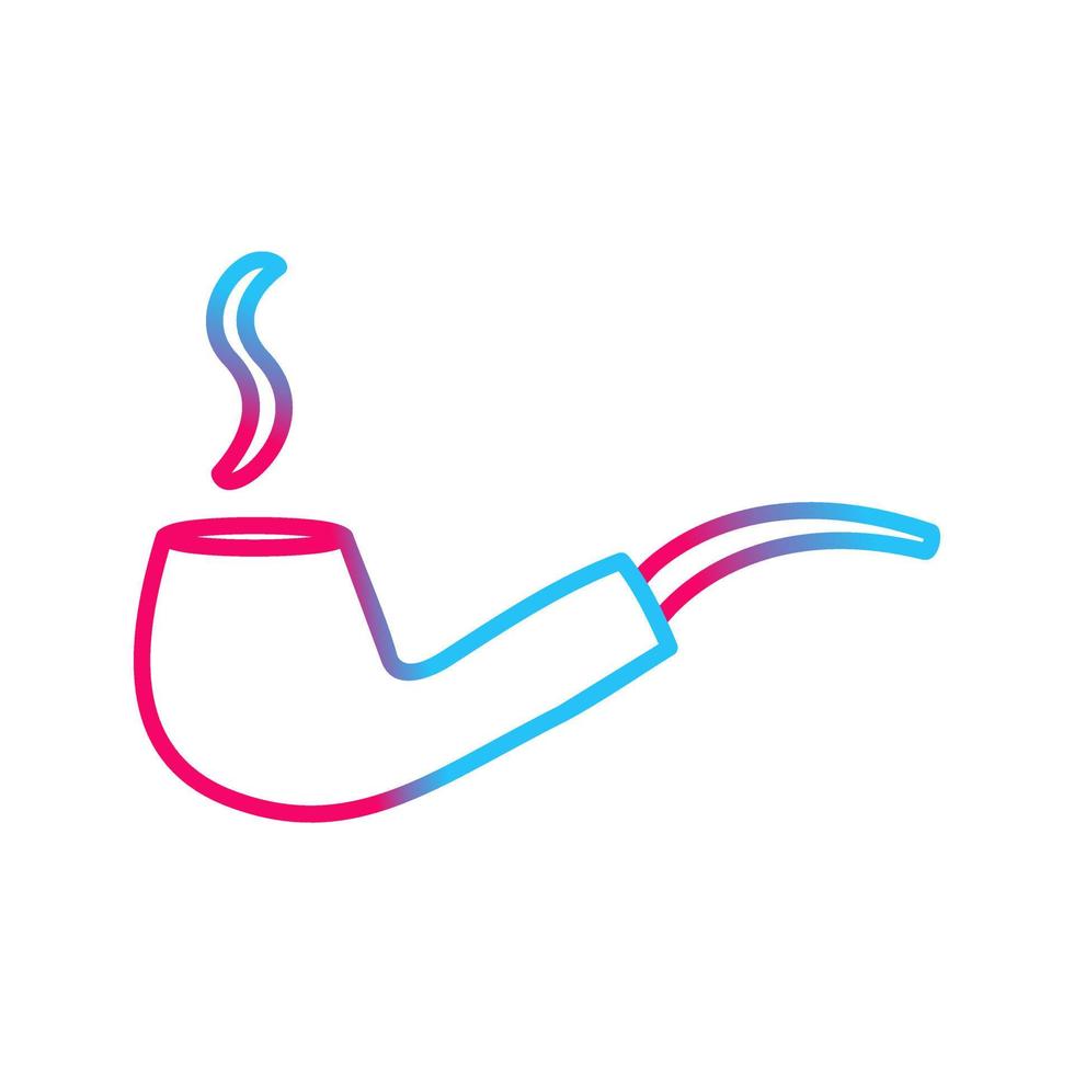 Unique Lit Smoking Pipe Vector Icon