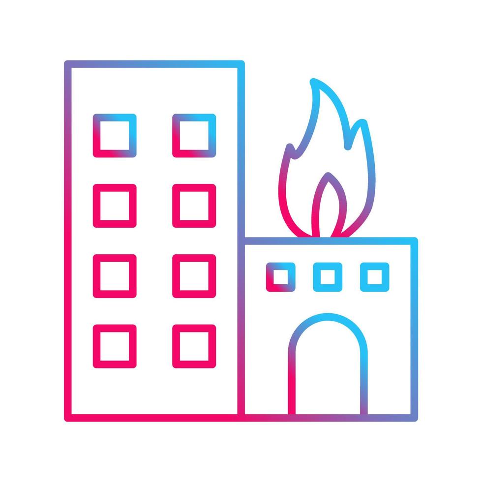 Unique Burning Building Vector Icon