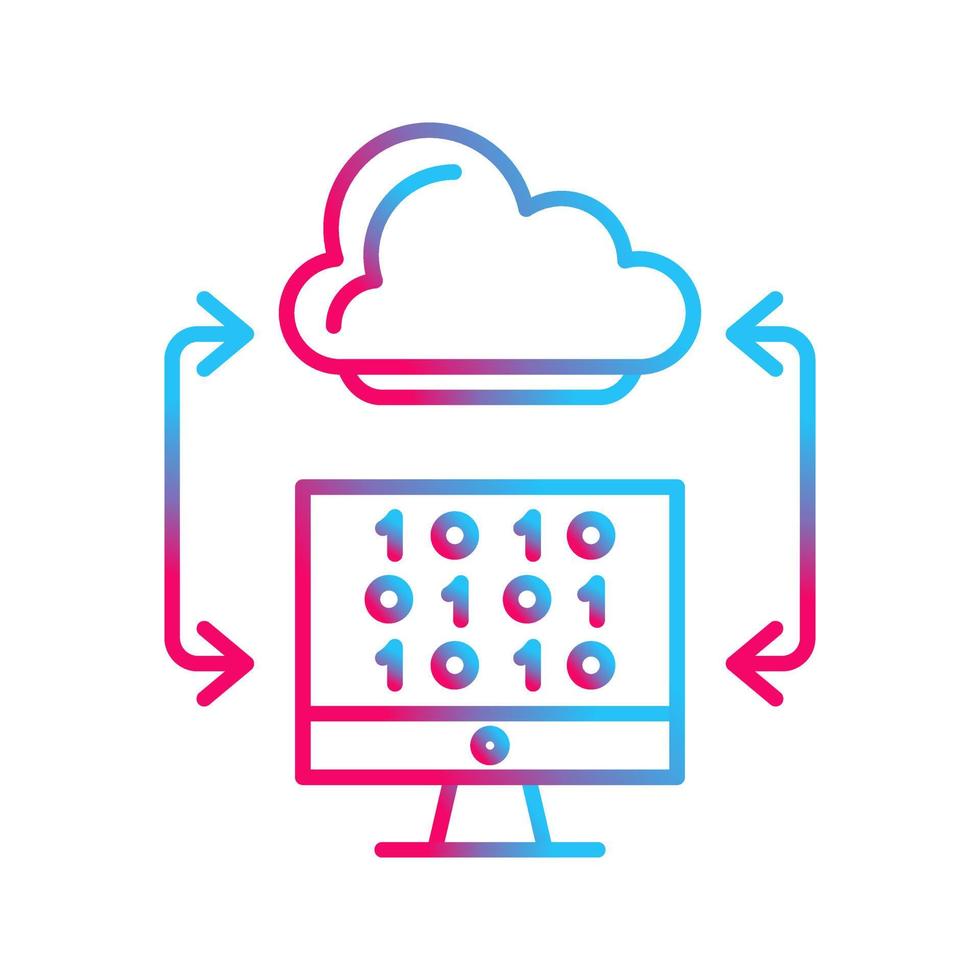icono de vector de codificación de nube