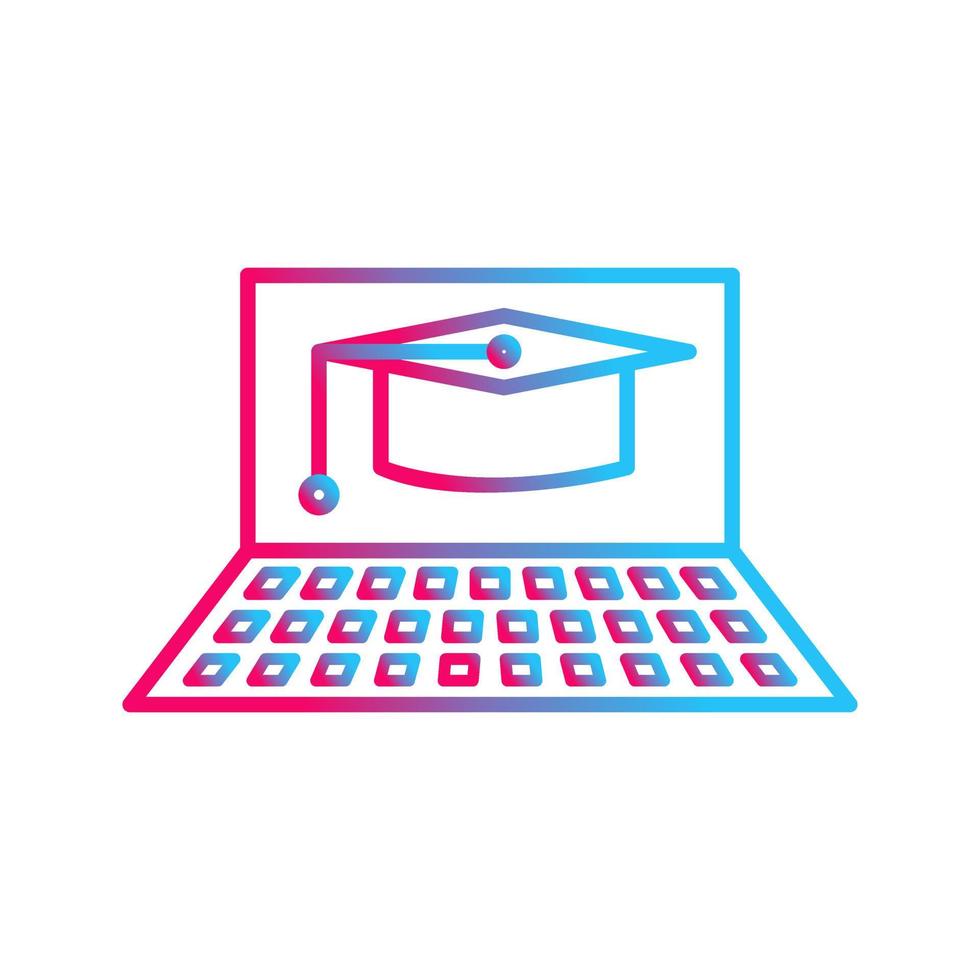 Unique Online Graduation Vector Icon