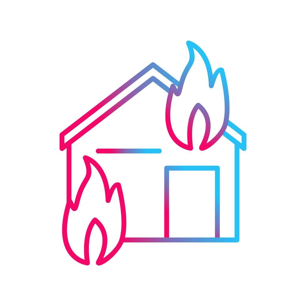 Unique Fire Consuming House Vector Icon