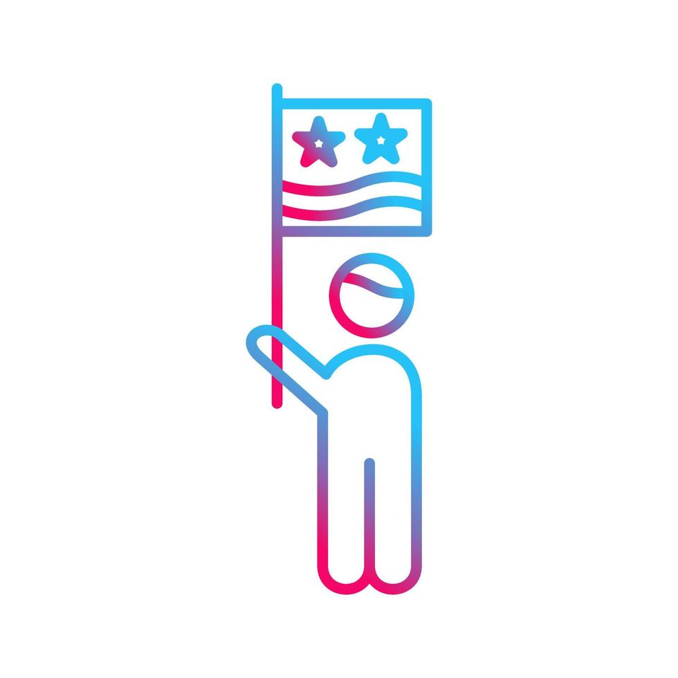 Raising Flag Vector Icon