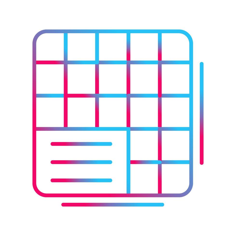 Table Data Vector Icon