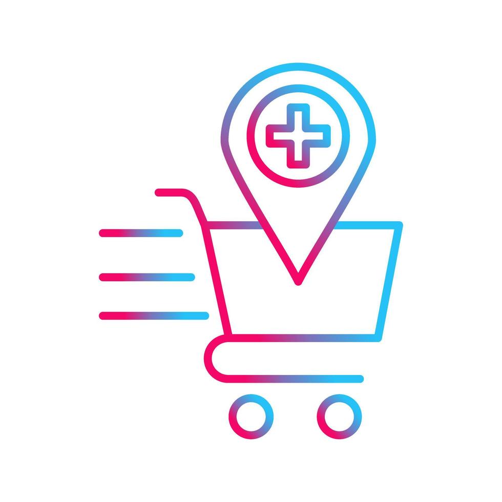 icono de vector de compras de salud en línea