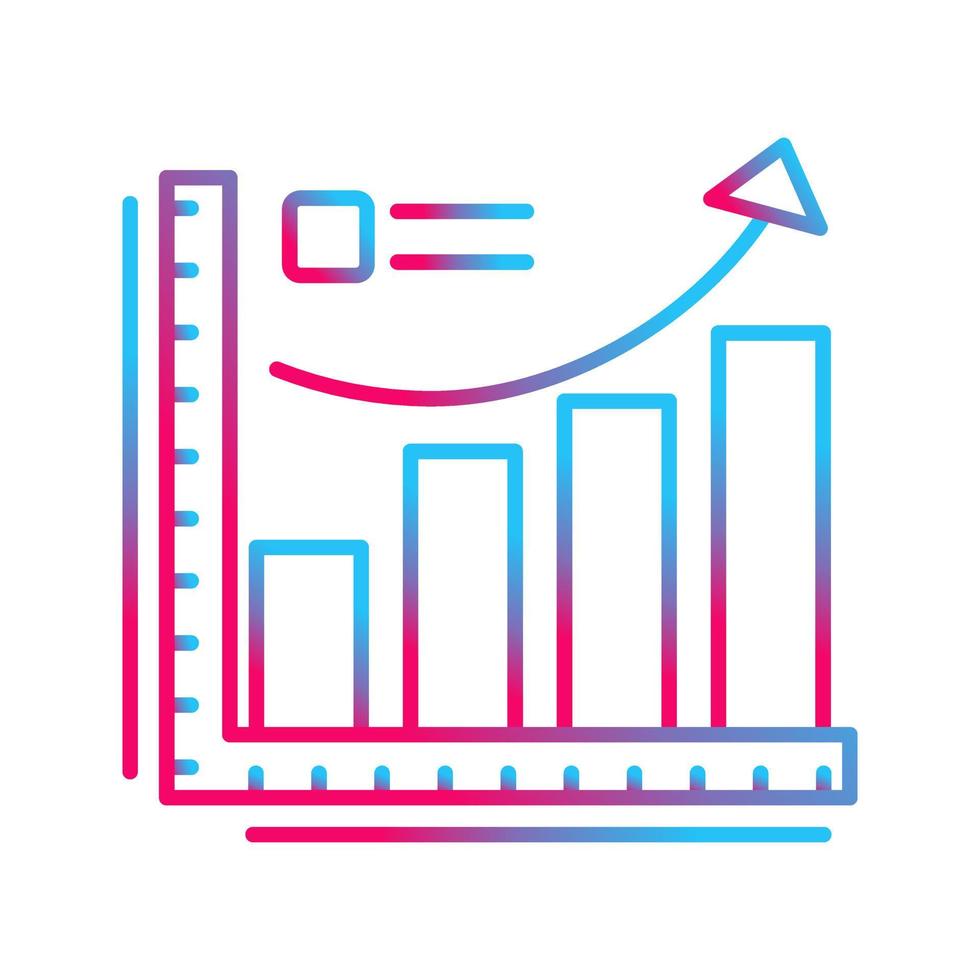 icono de vector de tabla de crecimiento