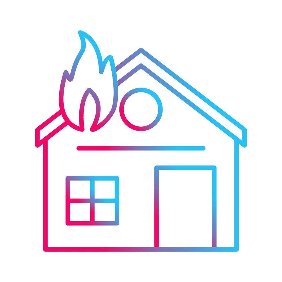 Unique House on Fire Vector Icon