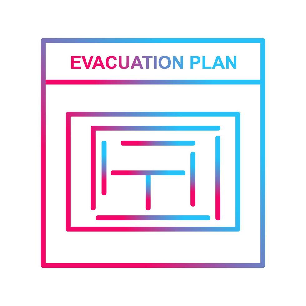 icono de vector de plan de evacuación