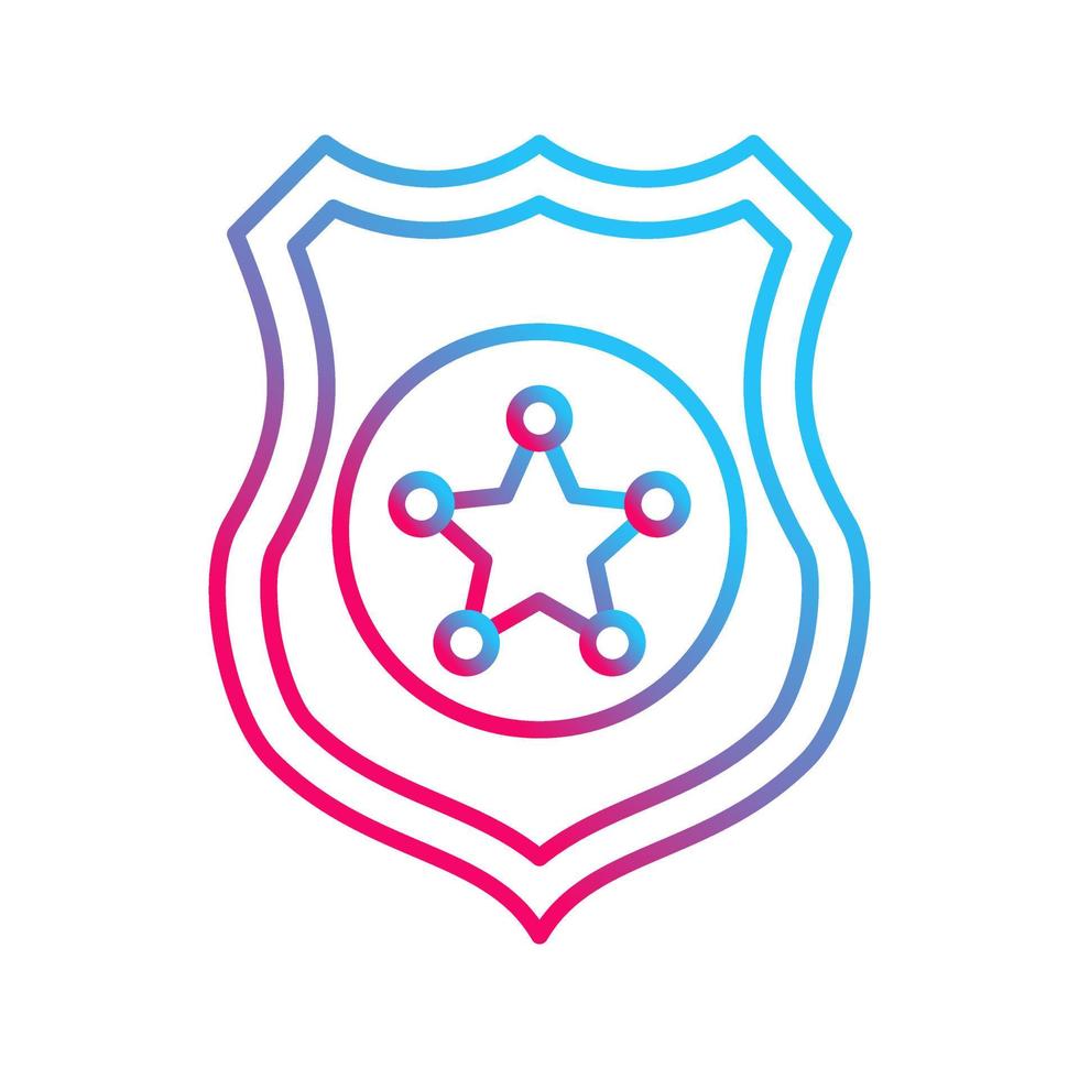 icono de vector de escudo de policía