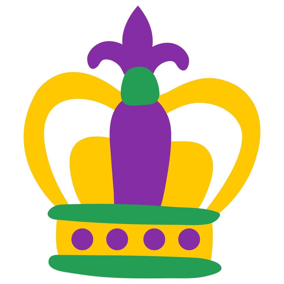 Mardi Gras carnival design element, flat style. King's hat. vector illustration.
